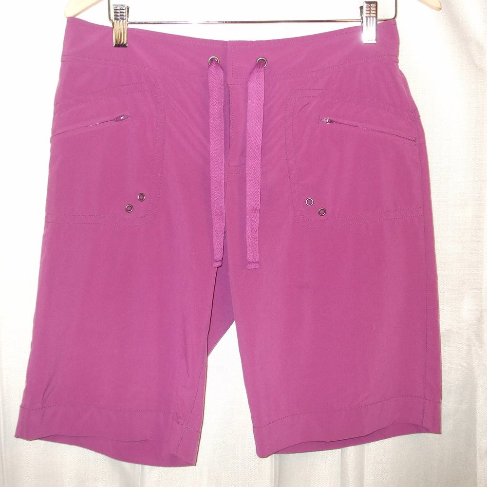 Athleta Womens Maroon Purple Drawstring Shorts Size 6 Waist 32